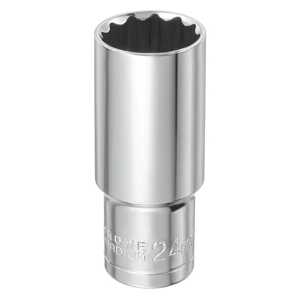 Uxcell 12 Points Socket 1/2" Drive 24mm Metric Deep Impact Socket
