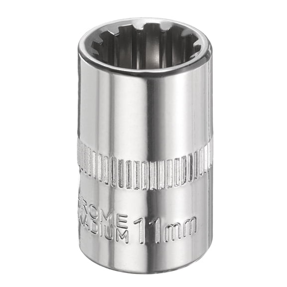 Uxcell 12 Points Socket 3/8" Drive 11mm Metric Shallow Impact Socket