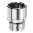 thumbnail image 1 of Uxcell 12 Points Socket 3/8" Drive 15mm Metric Shallow Impact Socket, 1 of 7