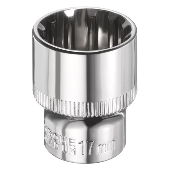 Uxcell 12 Points Socket 3/8" Drive 17mm Metric Shallow Impact Socket