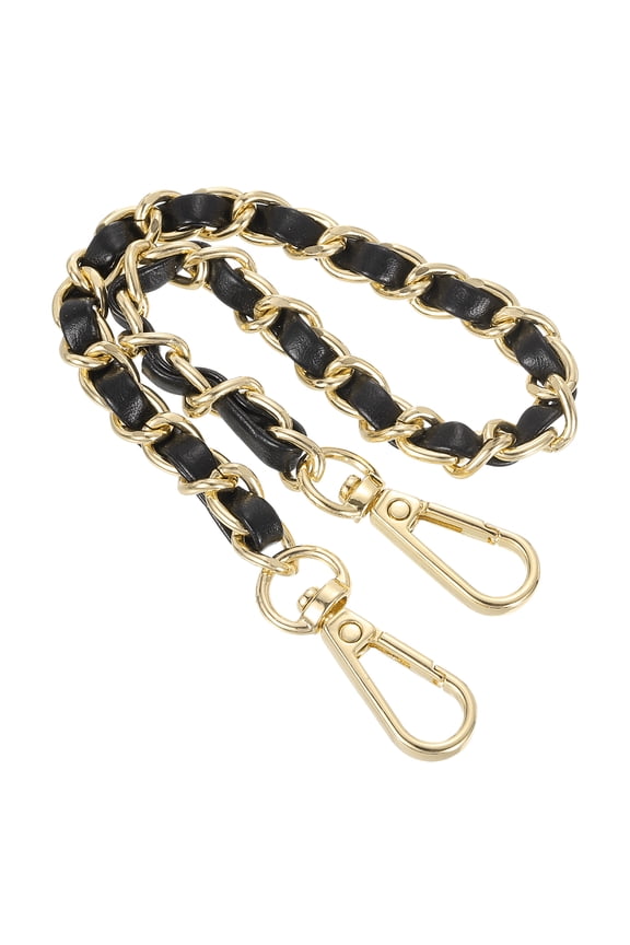 12" Purse Chain Strap, DIY Bag Chain Replacement Crossbody Bag Adjustable, Black&Gold