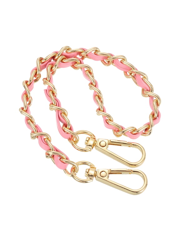 12" Purse Chain Strap DIY Bag Chain Strap Replacement Adjustable Pink Gold