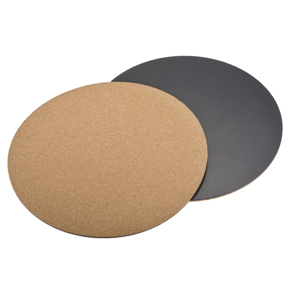 Uxcell 12" Round Plastic Cork Home Garden Plant Pot Mat Coaster Pad 2 Count