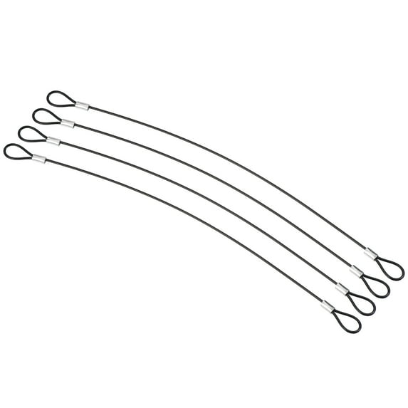 Uxcell Safety Cable Lock Steel Stage Lighting Security Wire Ropes Black 2mmx0.30m 4Pcs