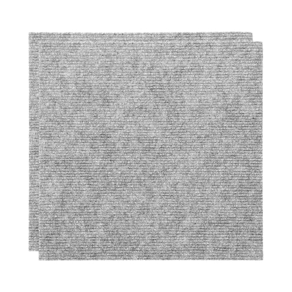 Uxcell 12" Self Adhesive Carpet Tile, 2 Pcs Small Area Square Polyester Rug Anti-Slip Reusable Peel and Stick Carpet Locker Rug Locker for Tabletop Background Decoration, Light Gray