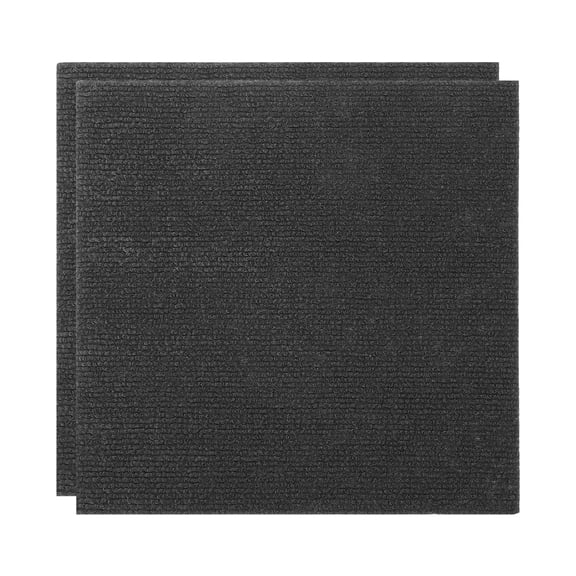 Uxcell 12" Self Adhesive Carpet Tile, 2 Pcs Small Area Square Polyester Rug Anti-Slip Reusable Peel and Stick Carpet Locker Rug Locker for Tabletop Background Decoration, Dark Gray