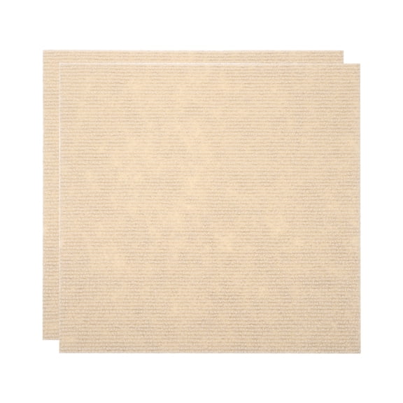 Uxcell 12" Self Adhesive Carpet Tile, 2 Pcs Small Area Square Polyester Rug Anti-Slip Reusable Peel and Stick Carpet Locker Rug Locker for Tabletop Background Decoration, Khaki