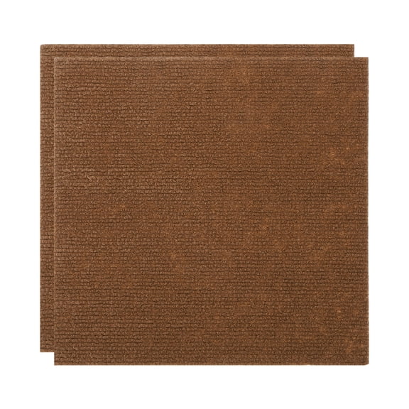 Uxcell 12" Self Adhesive Carpet Tile, 2 Pcs Small Area Square Polyester Rug Anti-Slip Reusable Peel and Stick Carpet Locker Rug Locker for Tabletop Background Decoration, Brown