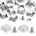 thumbnail image 1 of Uxcell 12 Set 6.5*8.5*5.5mm Spikes for Clothes Screw Flat Head Spikes Rivets Metal Silver, 1 of 6