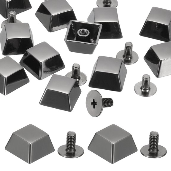 Uxcell 12 Set 6.5*9*6mm Spikes for Clothes Screw Flat Head Spikes Rivets Metal Black
