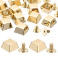 thumbnail image 1 of Uxcell 12 Set 8.5*12*5.5mm Spikes for Clothes Screw Flat Head Spikes Rivets Metal Light Gold, 1 of 6