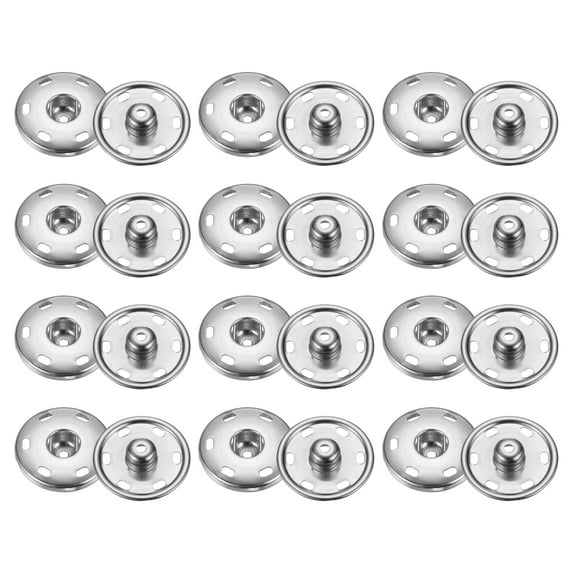 Uxcell 12 Set Sew-on Snap Buttons 25mm Metal Snap Fastener Buttons, White
