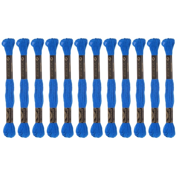 Uxcell 12 Skeins Embroidery Floss 8m Each Long Fiber Cotton Cross Stitch Thread Blue
