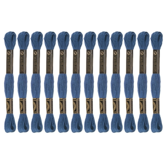 Uxcell 12 Skeins Embroidery Floss 8m Each Long Fiber Cotton Cross Stitch Thread Dark Blue