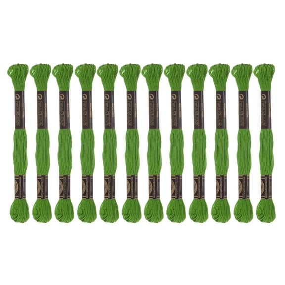 Uxcell 12 Skeins Embroidery Floss 8m Each Long Fiber Cotton Cross Stitch Thread Green