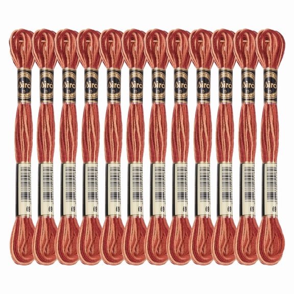 Uxcell 12 Skeins Embroidery Floss, Polyester Embroidery Threads Brown Red