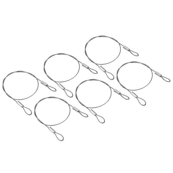 Uxcell 12" Stage Lights Safety Cable 304 Stainless Steel 1mm Dia Security Rope, 6 Pack