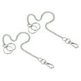 thumbnail image 1 of Uxcell 12" 304 Stainless Steel Keychain with Keyrings Hook Clasp Belt Loop Clip, 2 Pack, 1 of 5