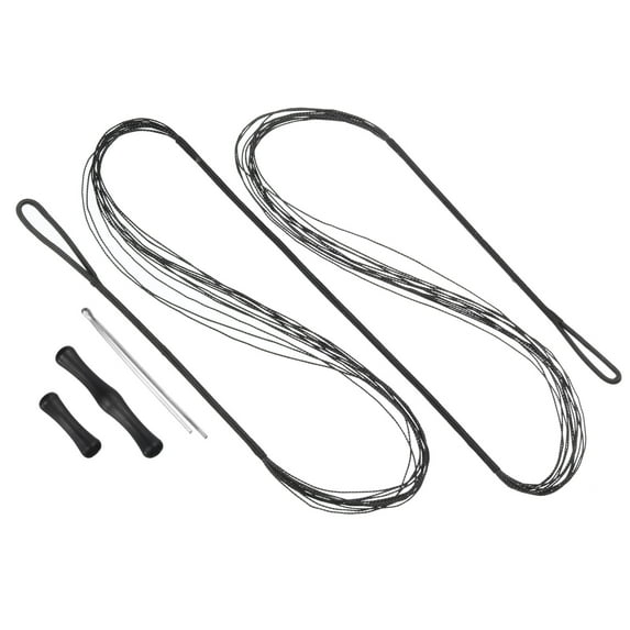 Uxcell 12 Strands Bow String Replacement with Bowstring Finger Guards for AMO 54", Black