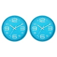 thumbnail image 1 of Uxcell 12" Wall Clock Battery Operated Silent Non Ticking 3D Numbers Clock, Light Blue 2Pack, 1 of 6