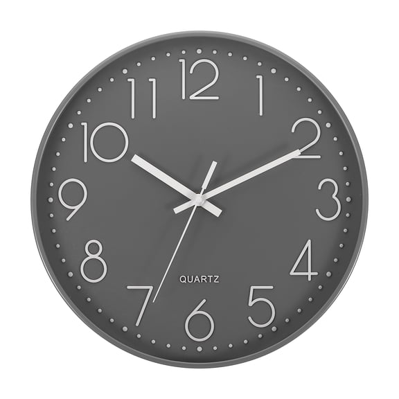 Uxcell 12" Wall Clock Battery Operated Silent Non Ticking Round Clock, Gray