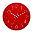 thumbnail image 1 of Uxcell 12" Wall Clock Battery Operated Silent Non Ticking Round Clock, Red, 1 of 6