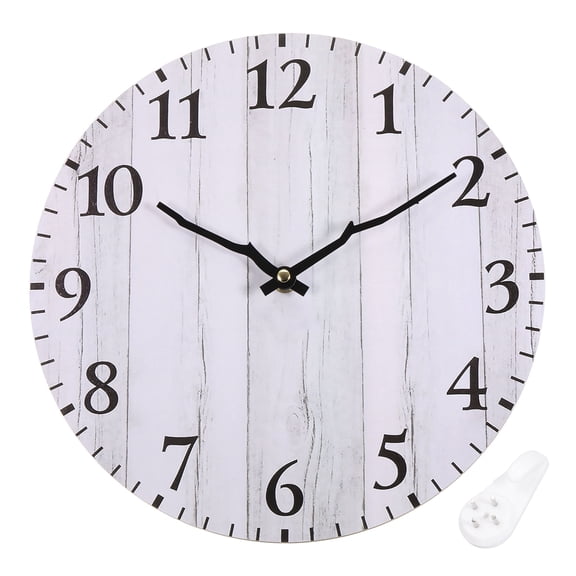 Uxcell 12" Wooden Arabic Numerals Vintage Wall Clock, Style g & Gray White