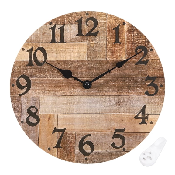 Uxcell 12" Wooden Arabic Numerals Vintage Wall Clock, Style m & Gray Brown