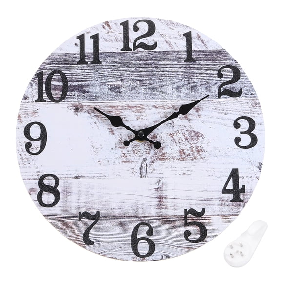 Uxcell 12" Wooden Arabic Numerals Vintage Wall Clock, Style t & Gray White