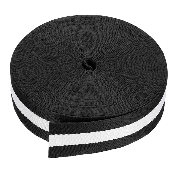 Uxcell 12 Yard Webbing 1.5 Inch Polypropylene Webbing Strap Heavy Webbing Roll Chair Straps Black White Stripes