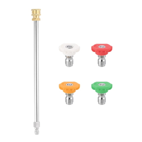 Uxcell 12 in Pressure Washer Extension Wand, 1/4" Quick Connect, Power Washer Extension Pole with 4 Nozzle Tips, 3600PSI