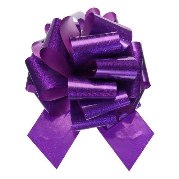 Uxcell 12 inch Giant Large Pull Bow Big Glitter Metallic Car Bows Ribbon for Wedding Presents Gift Wrapping, Purple