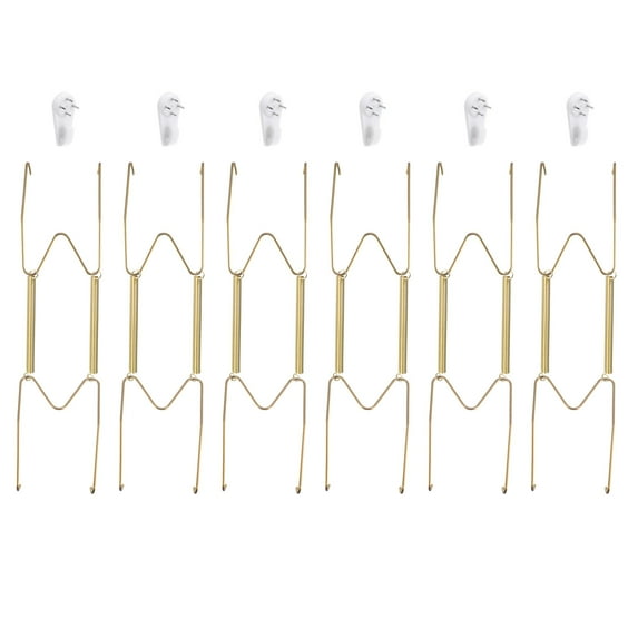 Uxcell 12 inch Stainless Steel Invisible Wall Plate Hangers With Tip Protector for Decorative Plates and Art 6Pcs