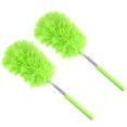 thumbnail image 1 of Uxcell 12" to 31.5" Microfiber Cleaning Duster, Washable Extendable Brush Green 2Pack, 1 of 5