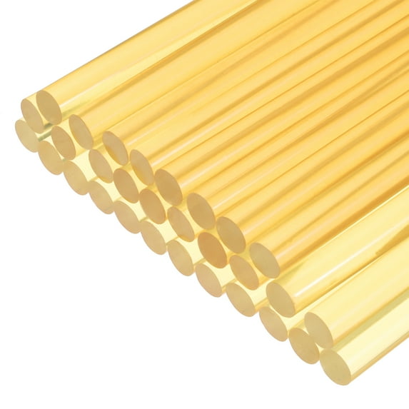 Uxcell 12" x 0.43" Yellow Clear Mini Hot Glue Gun Sticks for Glue Gun 30 Pack