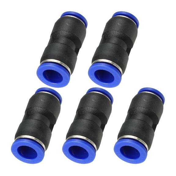 Uxcell 12 x 10mm Push to Connect Fittings, 5Pcs Plastic Air Line Fitting Quick Release Pneumatic Connectors