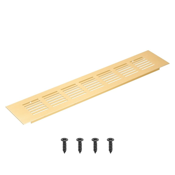 Uxcell Rectangle Ventilation Grille, Aluminum Air Vent Cover Louvered Ventilation Cover with Mounting Screws 12 x 2.4 Inch