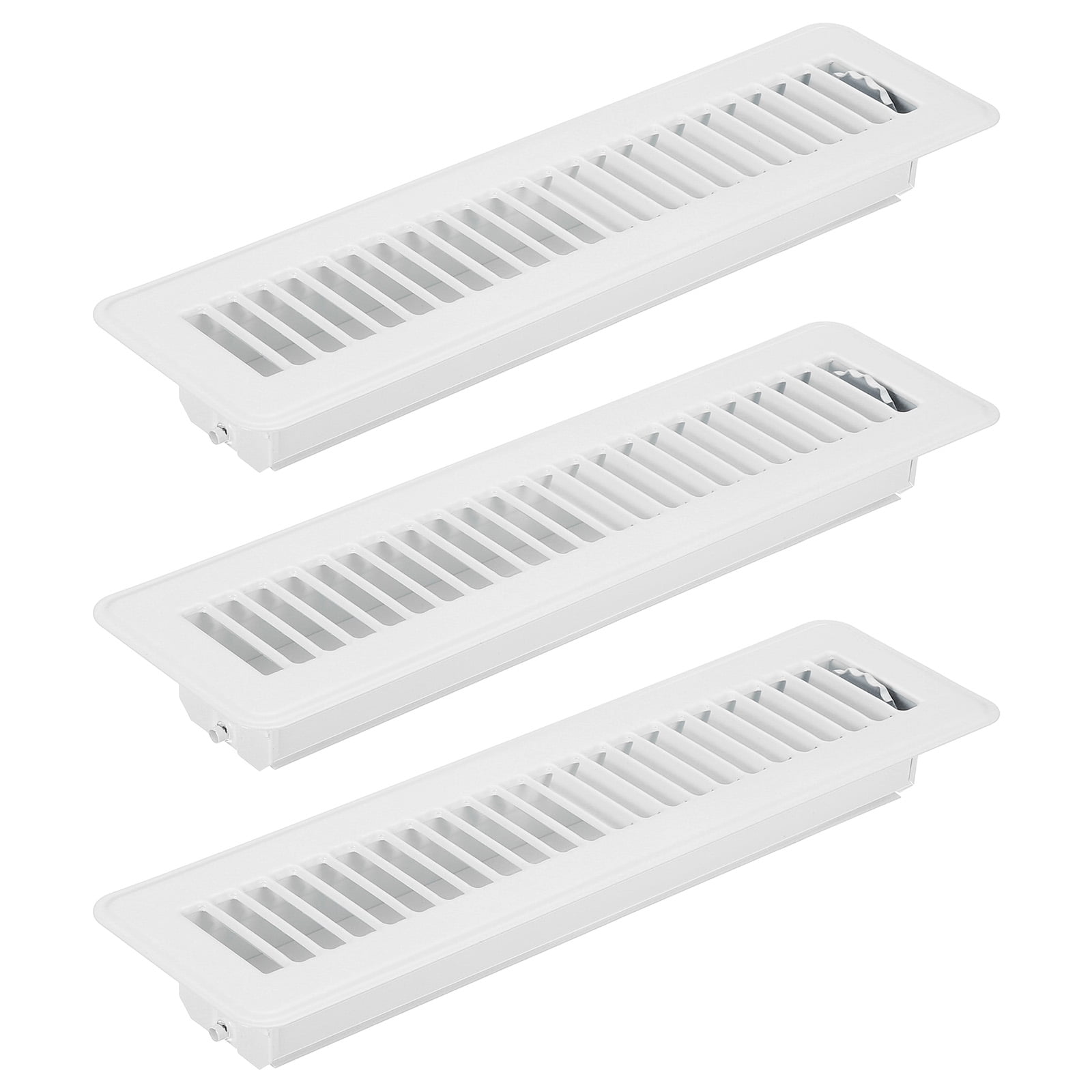 Uxcell 12 x 2 Inch Floor Register, 3pcs Heavy Duty Air Vent Cover Adjustable Floor Grates, White