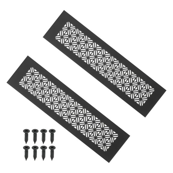 Uxcell Door Air Vent Cover Heavy Duty Aluminum Grille Ventilation Cover Louvered with Mounting Screws for Cabinet Door 12 x 3 Inch