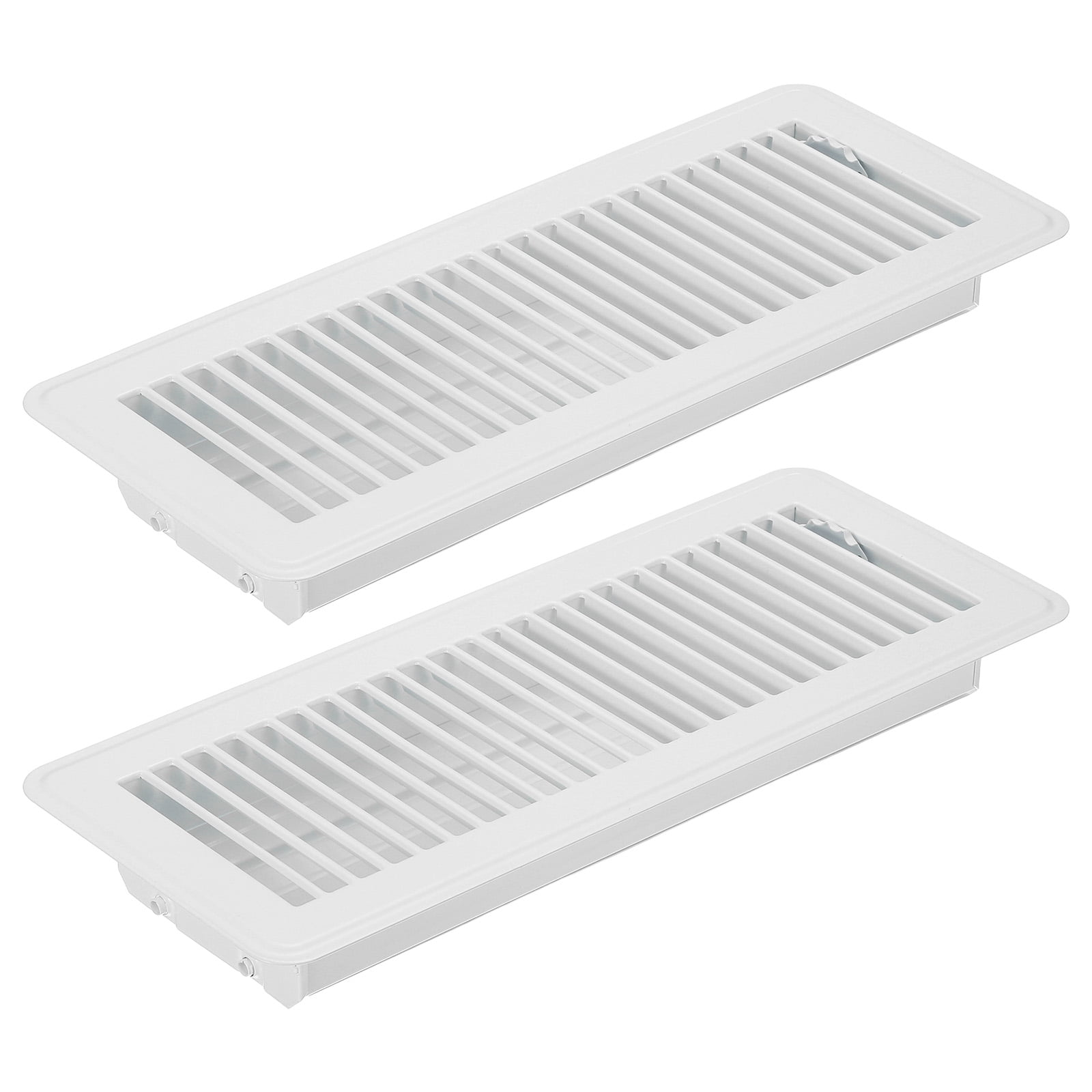 Uxcell 12 x 4 Inch Floor Register, 2pcs Heavy Duty Air Vent Cover Adjustable Floor Grates, White