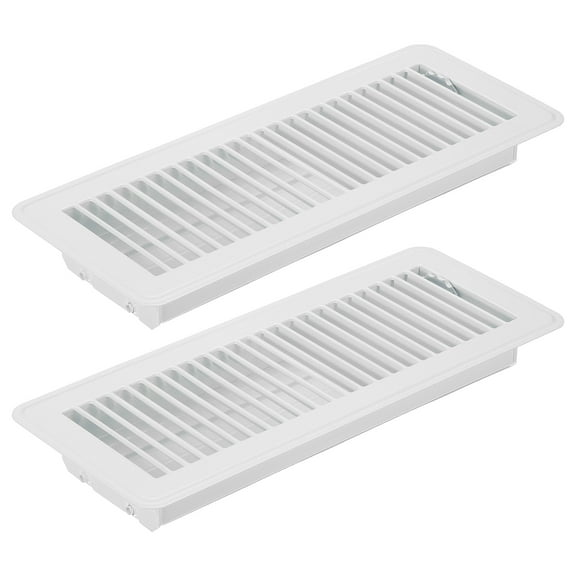 Uxcell 12 x 4 Inch Floor Register, 2pcs Heavy Duty Air Vent Cover Adjustable Floor Grates, White
