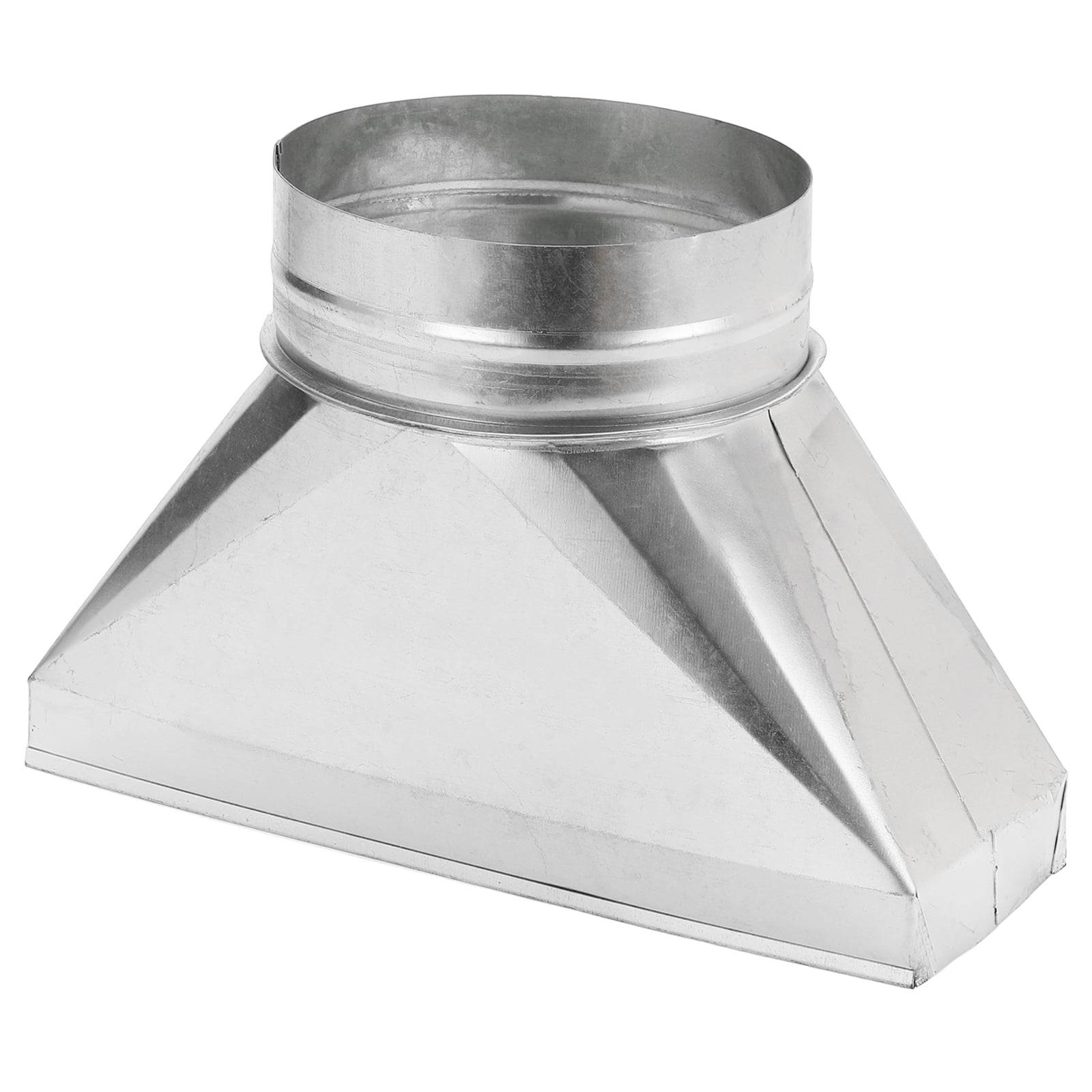Uxcell 12" x 4" x 6" Straight Register Boot, Galvanized Steel Transition Rectangular to 6" Round Duct Transition Fitting for Connecting Floor Register Grille HVAC Duct Fittings
