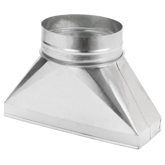 Uxcell 12" x 4" x 6" Straight Register Boot, Galvanized Steel Transition Rectangular to 6" Round Duct Transition Fitting for Connecting Floor Register Grille HVAC Duct Fittings