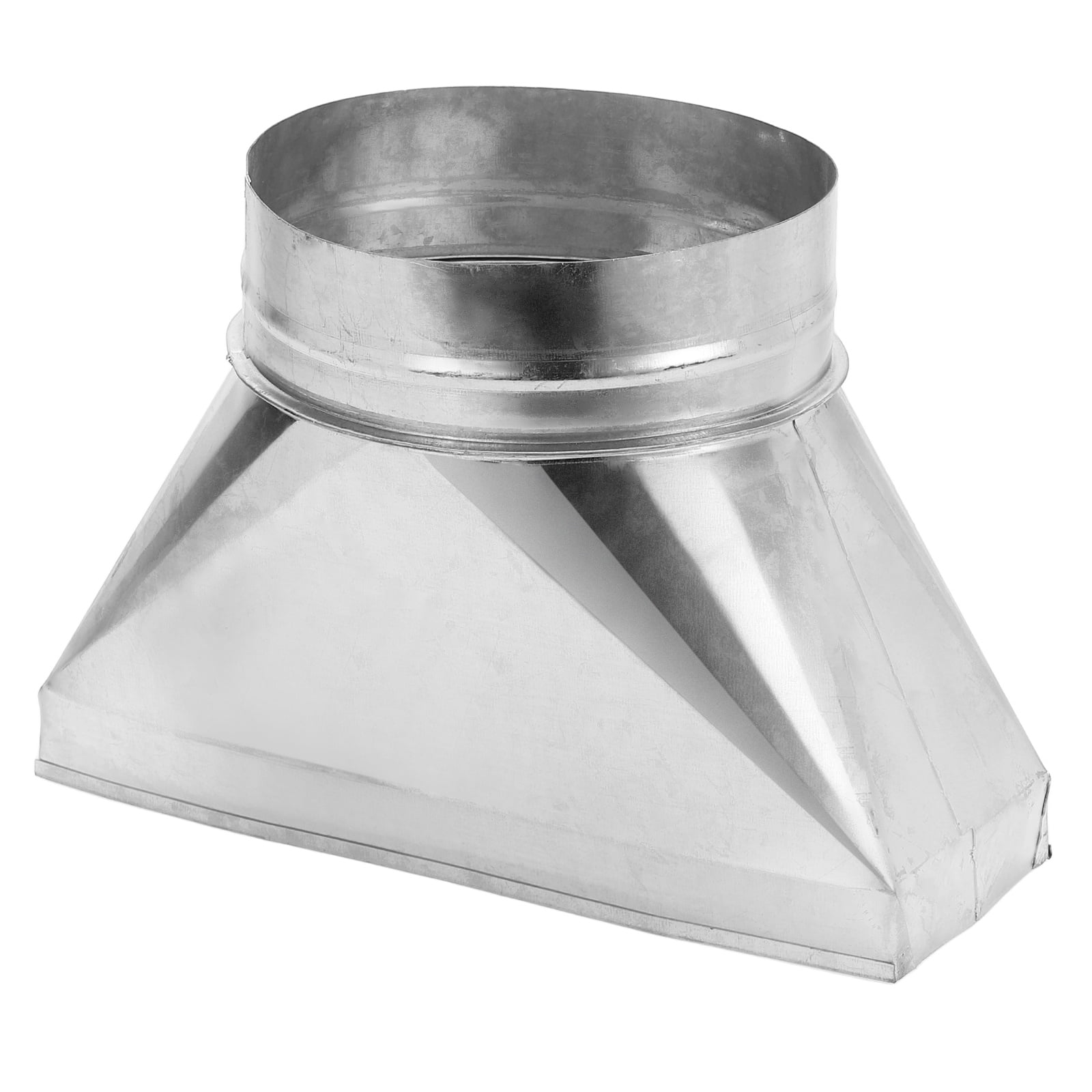 Uxcell 12" x 4" x 7" Straight Register Boot, Galvanized Steel Transition Rectangular to 7" Round Duct Transition Fitting for Connecting Floor Register Grille HVAC Duct Fittings