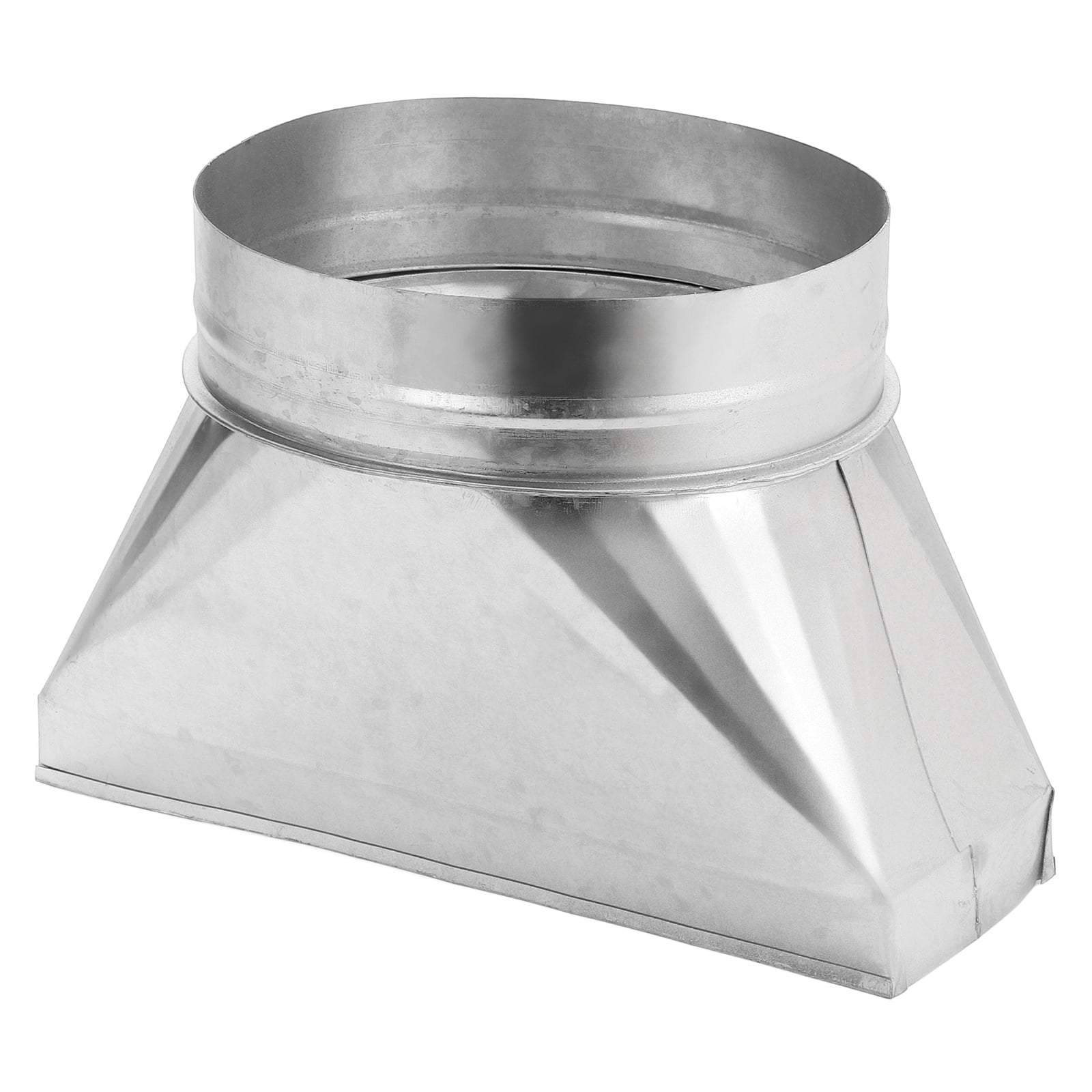 Uxcell 12" x 4" x 8" Straight Register Boot, Galvanized Steel Transition Rectangular to 8" Round Duct Transition Fitting for Connecting Floor Register Grille HVAC Duct Fittings
