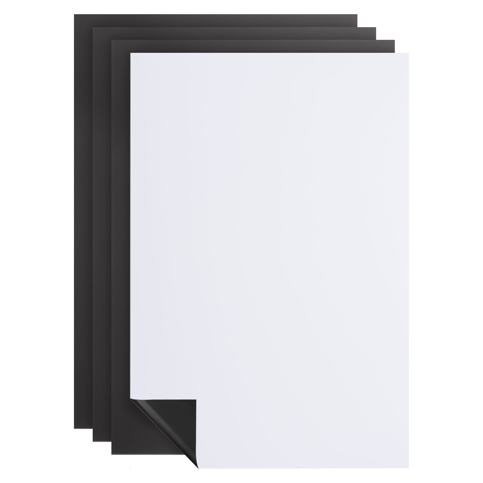 Uxcell 12" x 8" A4 Right Angle Magnetic White Board Contact Paper, White 4Pack