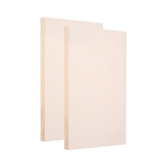 Uxcell 12 x 8 Inch Wood Panel Board, Unfinished Wood Canvas Square Wooden Deep Cradle Board for Painting Pouring 2 Pack