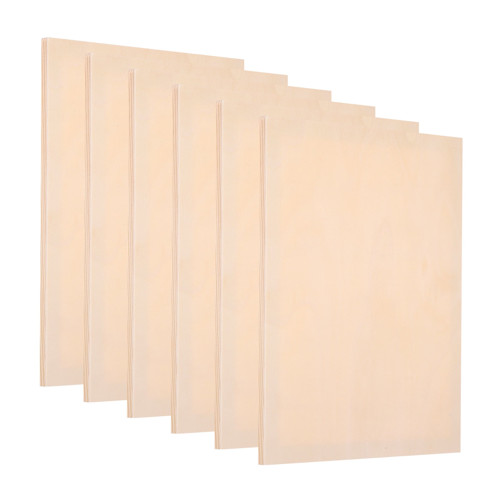 Uxcell 12 x 8 Inch Wood Panel Board, Unfinished Wood Canvas Square Wooden Deep Cradle Board for Painting Pouring 6 Pack