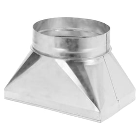 Uxcell 12" x 8" x 8" Straight Register Boot, Galvanized Steel Transition Rectangular to 8" Round Duct Transition Fitting for Connecting Floor Register Grille HVAC Duct Fittings