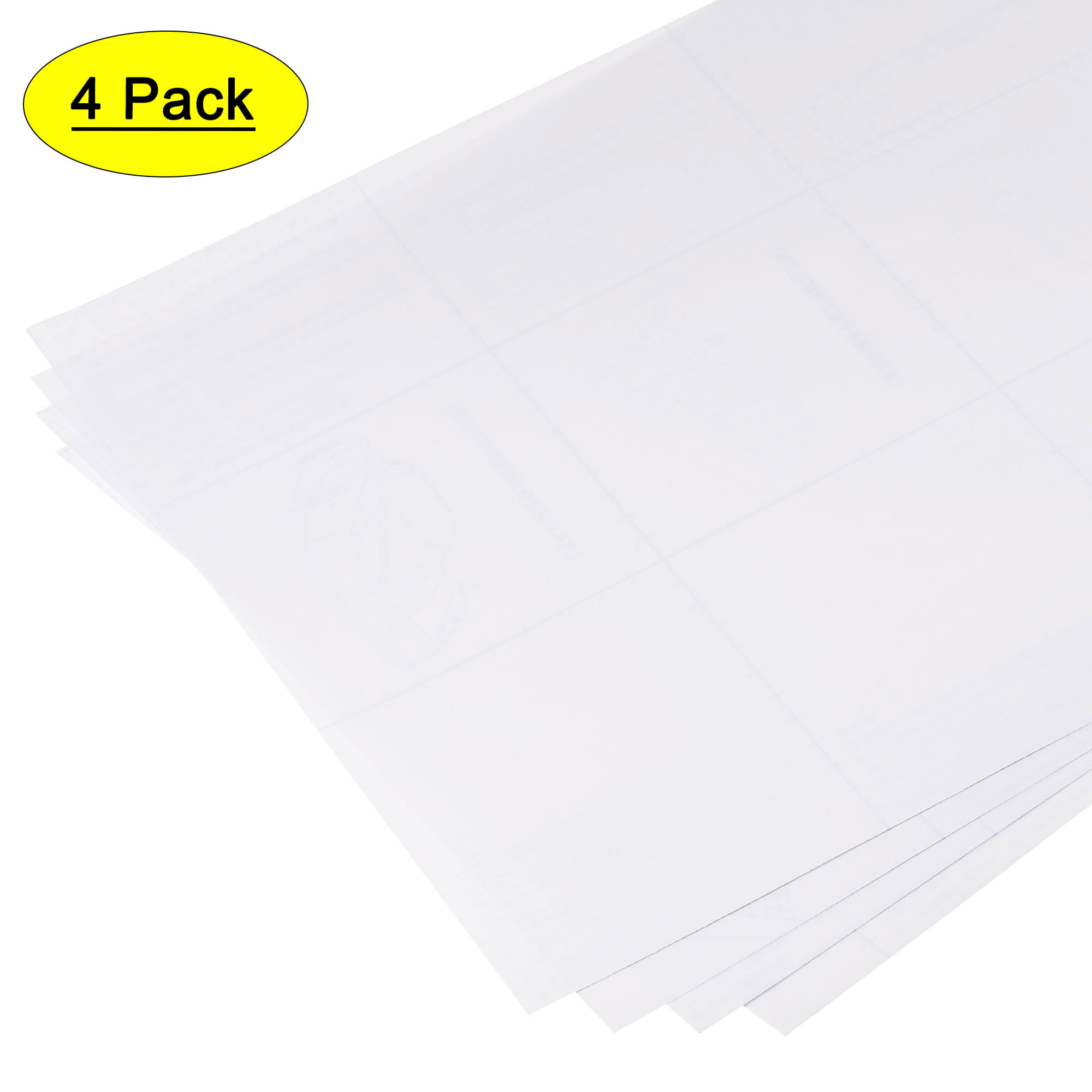 Uxcell 12x12 Clear Vinyl Sheets Permanent Adhesive for Craft, Decorate  Sticker 4 Pack 
